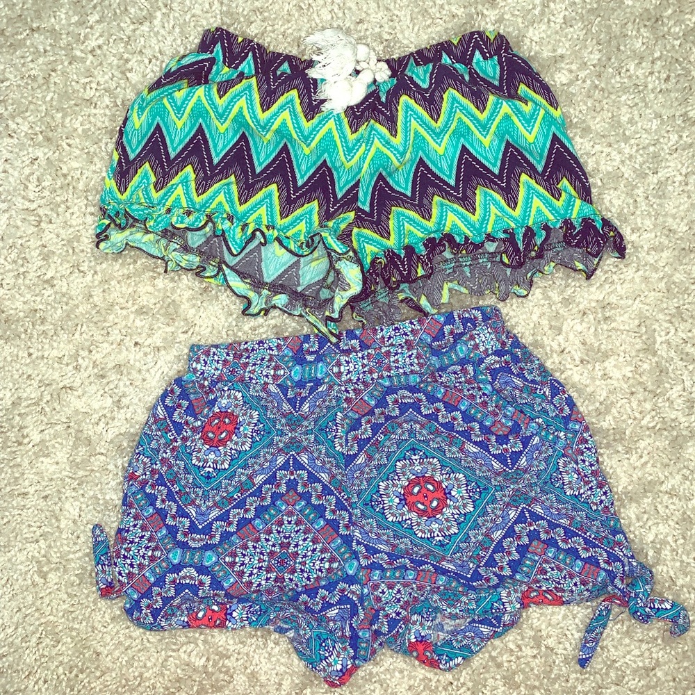 TWO soft summer shorts (girl size SMALL)